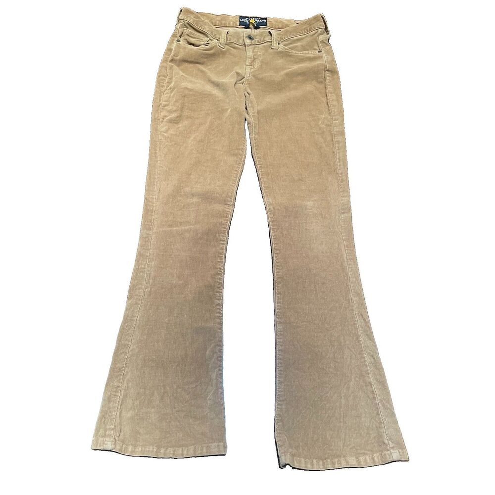 Lucky Brand Corduroy Bootcut Pants Charlie Tan Boho Western 0 25 Bell y2k Retro